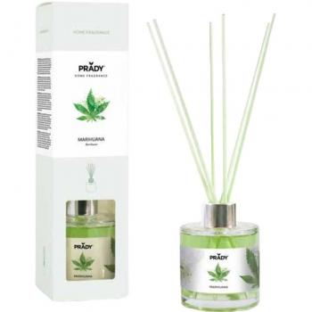 Ambientador Premium Marihuana - Frasco de Cristal 130ml y Varitas Difusoras