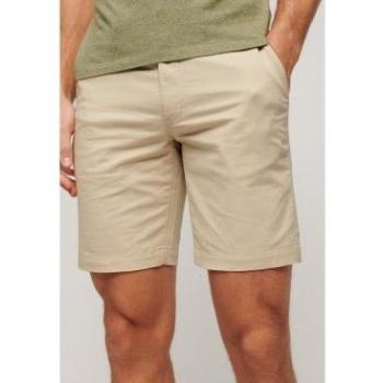 Pantalones cortos chinos elásticos beige de Superdry para hombre