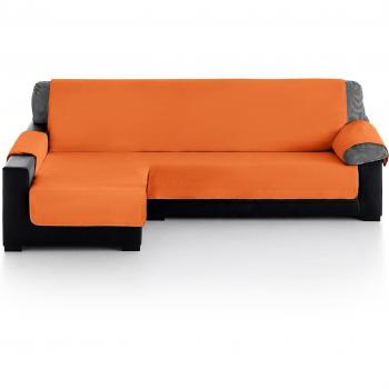 Eiffel Textile Chaise Longue Cubre Sofá Acolchado, Brazo Izquierdo 280, 100% Poliester, Naranja, 280x200x4 cm