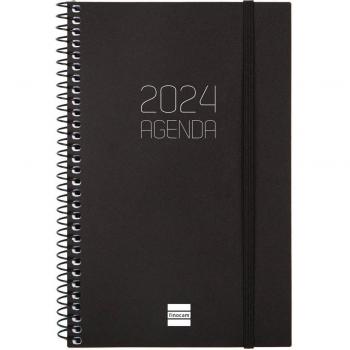 Agenda Finocam 2024 Espiral Opaque E5 Semana Vista Horizontal 117x181 Negro Catalán