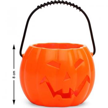Cesta para caramelos de calabaza con luz Ø 10 cm
