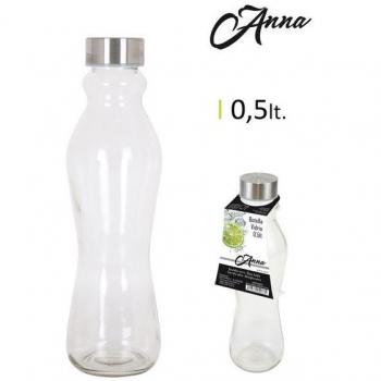 BOTELLA DE VIDRIO CON TAPÓN DE METAL DE 0.5 LITROS ANNA