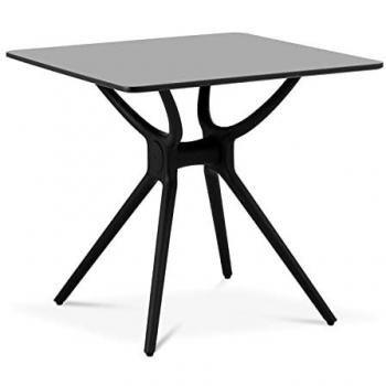 Mesa Cuadrada MDF 80 x 80 cm - Negro - Altura 75 cm - Capacidad de Carga 150 kg