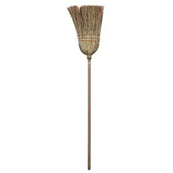 Escoba de Mijo Nacional Tres Hilos - Fibras vegetales de mijo natural, fabricadas en España, 100% ecológica, modelo Aloe, medidas 31 x 5 x 139 cm, pack de 12 unidades