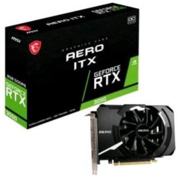 MSI GeForce RTX 3050 AERO ITX 8G OC Tarjeta Gráfica - 8GB GDDR6, PCIe 4.0, HDMI, DisplayPort, hasta 1845 MHz Boost Clock