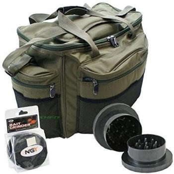 Large Fishing Tackle Bag + Boilie Bait Grinder