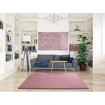 ATTICGO Alfombra de Interior Estilo Liso en Rosa - Nerea Liso | 80X150 cm, 140X200 cm, 160X230 cm, 200X290 cm, 60X110 cm
