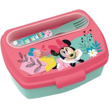 Caja sandwichera con cubiertos Minnie Mouse - Ideal para llevar tu almuerzo de forma divertida y segura