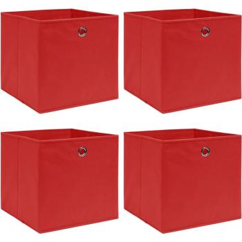vidaXL Storage Boxes 4 pcs Red 32x32x32 cm Fabric