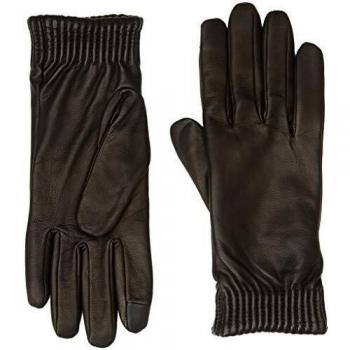Tommy Hilfiger Leather Gloves Guantes, Negro