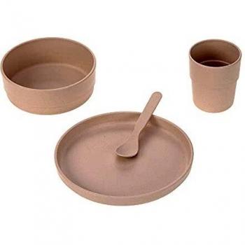 Vajilla Rosa para Bebé de Lassig - Menaje Infantil, Incluye Plato, Tazón y Vaso, Material Libre de BPA, Diseño Colorido y Divertido