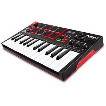 AKAI Professional MPK Mini Play - 25-Note Piano Style Keyboard and USB MIDI Controller With A Built in Speaker, Drum Pads and 128 Instrument Sounds