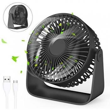 Jovego Mini Ventilador USB, Portátil Ventilador USB de Mesa Regulable en 3 Velocidades, Puede Poner Aceites de Aromaterapia, Ruido Bajo, para Coche, Oficina, Hogar, Viajes, Camping