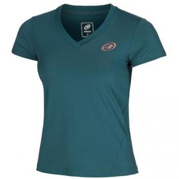 Camiseta de Manga Corta Bullpadel Evito para Mujer Verde Bosque
