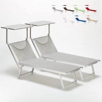 Tumbonas Plegables de Playa Santorini en Aluminio - 2 Unidades Color Gris