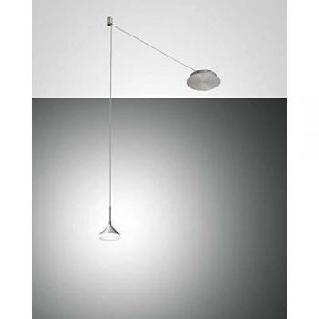 Lámpara Colgante LED Isabella, 1 Luz, Aluminio Satinado, Dimmerable, Ø:20 cm