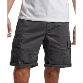 Superdry Men's Organic Cotton Heavy Cargo Shorts Bermuda - Dark Grey