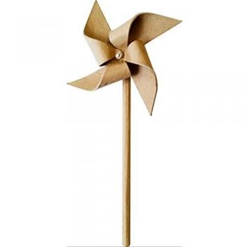 Molino de viento de papel maché 23 cm - Graine créative Marrón