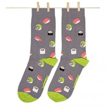 Calcetines Sushi Grises Unisex - Diseño Divertido y Original para Regalo