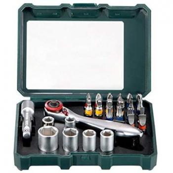 Metabo 626701000 626701000-Estuche de Puntas, Vasos y carraca, 26 Piezas, Negro