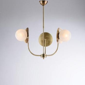 Araña Contemporánea Selene Bronce 3 Luces E14 con Acabado en Hierro Bronzato