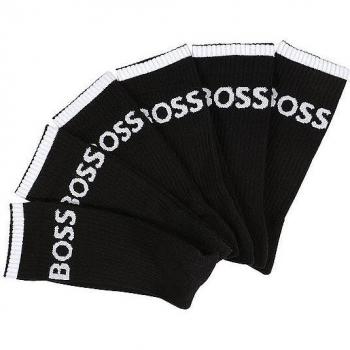 Calcetines Boss para hombre de algodón acanalado negro