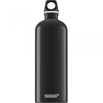SIGG Traveller Aluminium Water Bottle, Black, 1 Litre Capacity