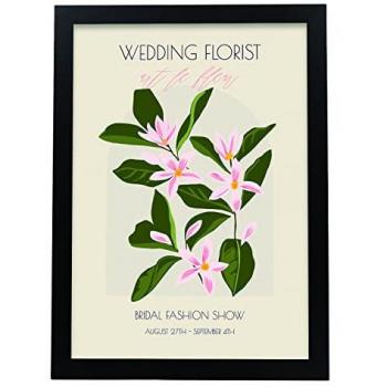 Lámina Artística Decorativa de Flores de Boda Estilo Floral A3 para Hogar
