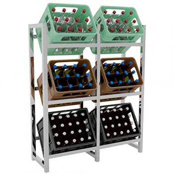 Estantería Cromada para Cajas de Bebidas Stack - Organizador Compacto 116x91x31 cm