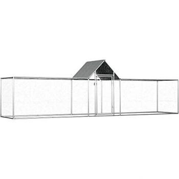 vidaXL Chicken Coop 5x1x1.5 m Galvanised Steel