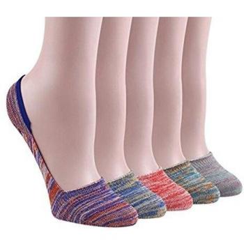 HWHColor Calcetines invisibles de las mujeres Ningunos calcetines del trazador de líneas del demostración Calcetines bajos del resbalón del corte Algodón