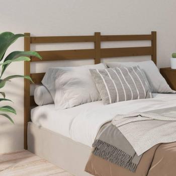 Cabecero de cama de madera maciza de pino marrón miel 141x4x100 cm