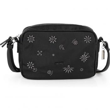 SKPAT Viena Bolso Bandolera para Mujer, Color Negro, Material Piel Sintética, con Cremallera, Modelo 314386