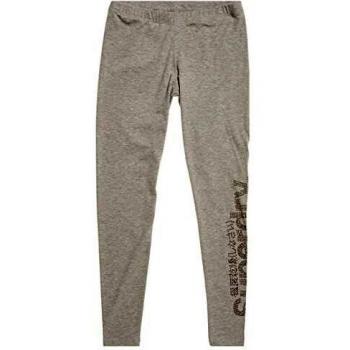 Superdry Rhine Stone Logo Legging Mallas de Entrenamiento, Gris