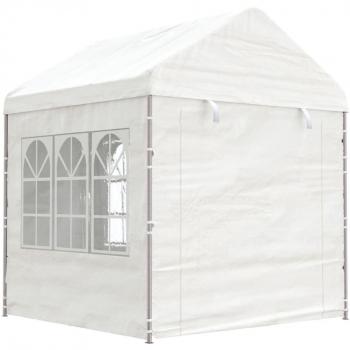 Cenador Gazebo con Tejado Blanco 2,28x2,23x2,69 m en Polietileno Vidaxl