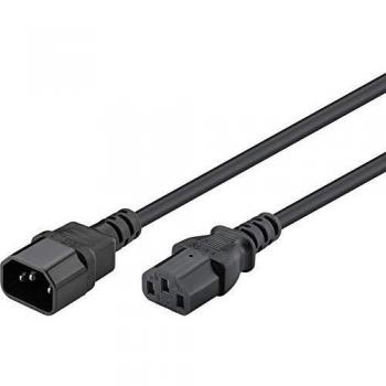 Cable de alimentación negro C13 a C14, 1m, 10A, 0.75mm²