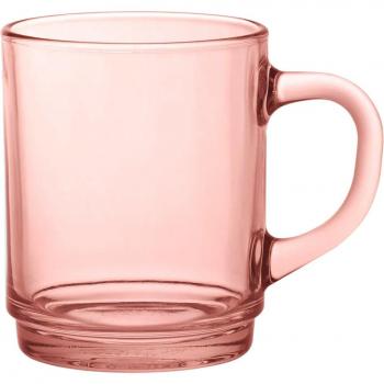 Duralex - Juego de 12 Tazas mug Versallles Duralex con Asa de Vidrio en Rosa, Azul y Verde