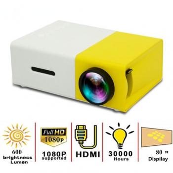 Mini Proyector LED YG300 Pro 480x272, Portátil Multimedia HDMI USB Audio, Soporta 1080P