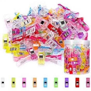 WisFox Clips de costura, 100pcs Craft Clips Craft accesorios Paquete de clips multiuso de variados colores, accesorio de costura, manualidades y tejidos, varios colores,Sewing Clips Wonder clips