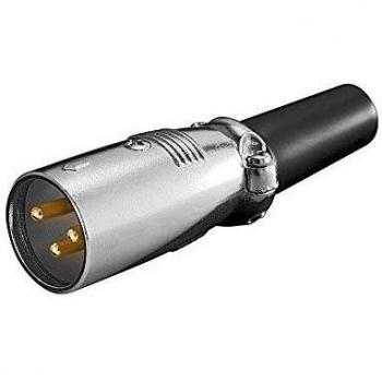 Conector XLR 3 Pines Macho Negro de Acero Inoxidable