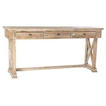 Consola DKD Home Decor MB-172724 184,5 x 48 x 86 cm Blanco Marrón claro Pino
