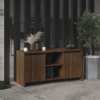 Mueble para TV de madera contrachapada y aglomerado en color roble marrón, dimensiones 102x37,5x52,5 cm, ideal para salón y televisor