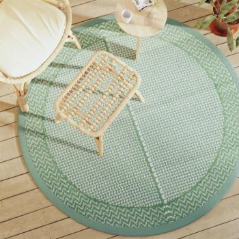Alfombra exterior verde Ø 160 cm en PP