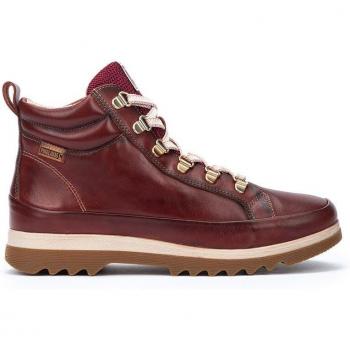 Pikolinos Vigo W3R-1641 Botines de Piel con Cordones y Cremallera Lateral para Mujer, Plantilla Acolchada Memory Foam Marrón