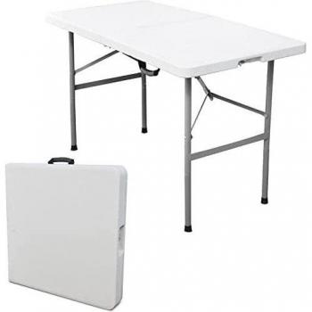 Mesa auxiliar plegable SILVERA XS de resina y metal 122X60XH74 cm