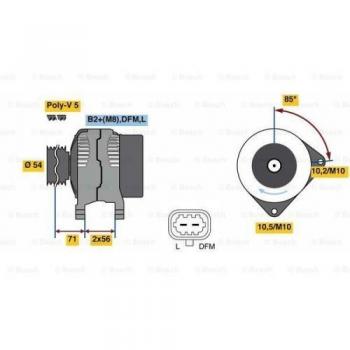 Generador trifásico BOSCH 0 986 049 990 - Alternador de alta eficiencia, potencia nominal de 9 kVA, voltaje de salida de 400 V, diseñado para aplicaciones industriales y comerciales, compacto y robusto