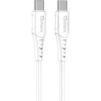 Cable de Carga Tipo C 3A 60W de 1 metro en PVC Blanco con Conector Tipo C