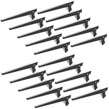 EMUCA Escuadra de Estante Blanca para Perfil Cremallera perforación Simple 50mm, cartela Simple de Largo 300mm, Pack de 20 Piezas
