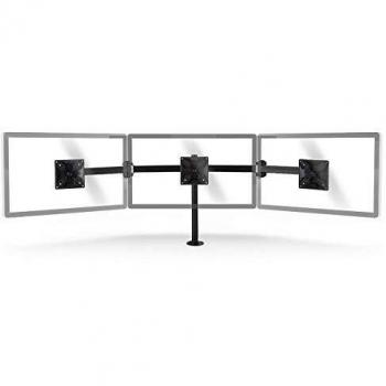 NEDIS Soporte de Monitor para Escritorio Soporte Ergonómico para Monitor - Brazo para Monitor Triple - Máx. 21 kg - Movimiento Completo - Negro Negro
