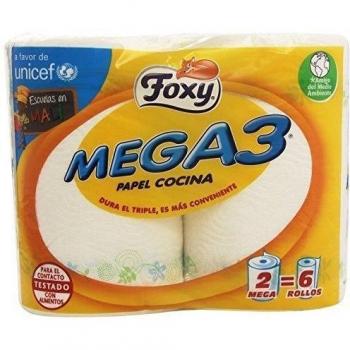 Paquete Doble de Rollos de Cocina Foxy Mega3